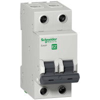 Автоматичний вимикач 2P, 63A, С, 6kA, Easy9, Schneider Electric EZ9F34263