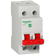 Вимикач навантаження І-О, 2Р, 400В, 63А, 5кА, Easy9, Schneider Electric EZ9S16263