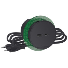 Розетка USB для зарядки в стіл, антрацит, Schneider Electric INS44009