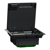 Підлоговий люк для розеток, 4 модуля, пластик, сірий, 70х200х200, Schneider Electric INS52120