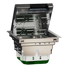 Підлоговий люк для розеток, 4 модуля, метал, сірий, 70х200х200, Schneider Electric INS52121