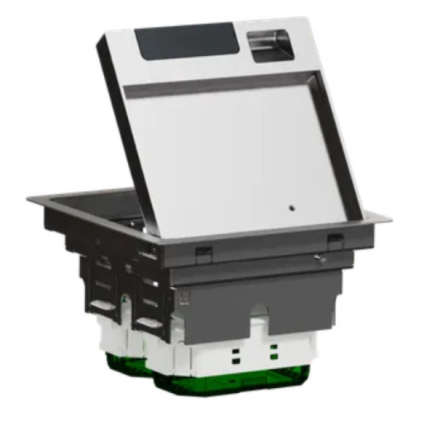 Підлоговий люк для розеток, 4 модуля, метал, сірий, 70х200х200, Schneider Electric INS52121