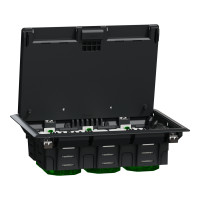 Підлоговий люк для розеток, 6 модулів, пластик, сірий, 70x200x275, Schneider Electric INS52122