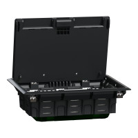 Напольный лючок для розеток, 8 модулей, пластик, серый, 70x200x275, Schneider Electric INS52124