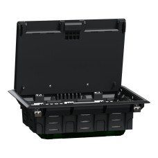 Підлоговий люк для розеток, 8 модулів, пластик, сірий, 70x200x275, Schneider Electric INS52124