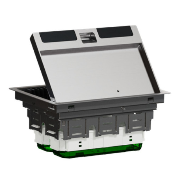Підлоговий люк для розеток, 8 модулів, метал, сірий, 70x200x275, Schneider Electric INS52125