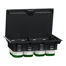 Підлоговий люк для розеток, 12 модулів, пластик, сірий, 70x224x345, Schneider Electric INS52126