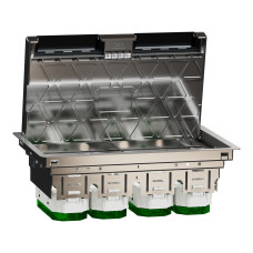 Підлоговий люк для розеток, 12 модулів, метал, сірий, 70x224x345, Schneider Electric INS52127