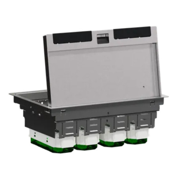 Підлоговий люк для розеток, 12 модулів, метал, сірий, 70x224x345, Schneider Electric INS52127