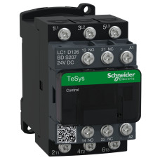 ЖД КОНТАКТОР TESYS LC1D 3P 12А =24В СТД, Schneider Electric LC1D126BDS207