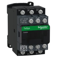 ЖД КОНТАКТОР TESYS LC1D 3P 12А=110В НИЗК, Schneider Electric LC1D126FLS207