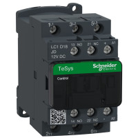 КОНТАКТОР 3Р 18A НО+НЗ 12В =, Schneider Electric LC1D18JD