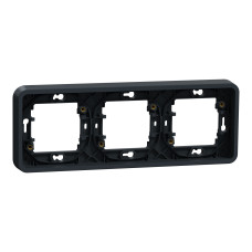 Рамка для внутрішнього монтажу 3-постова гориз. Mureva Styl, IP55, Чорний, Schneider Electric MUR34109