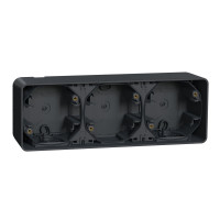 Бокс для наружного монтажа, 3-постовой гориз. Mureva Styl, IP55, Черный, Schneider Electric MUR37713