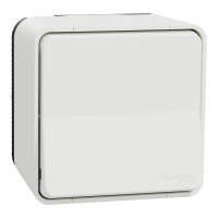 Выключатель кнопочный 1-клавишный Mureva Styl, IP55, Белый, Schneider Electric MUR39026