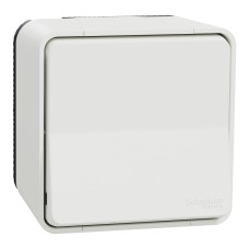 Вимикач кнопковий 1-клавішний Mureva Styl, IP55,Білий, Schneider Electric MUR39026