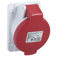Розетка панельна кутова, гвинтова, 16А, 3P+E, IP44, 380-415В, Schneider Electric PKF16F434