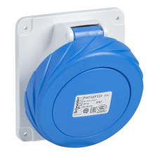 Розетка панельна кутова, гвинтова, 16А, 2P+E, IP67, 200-250В, Schneider Electric PKF16F723