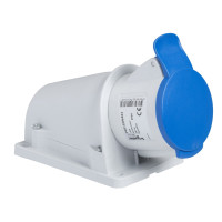 Розетка настінна, гвинтова, 16А, 2P+E, IP44, 200-250В, Schneider Electric PKF16W423