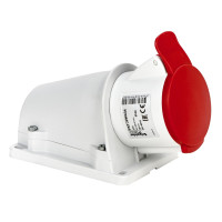 Розетка настенная, винтовая, 32А, 3P+E, IP44, 380-415В, Schneider Electric PKF32W434