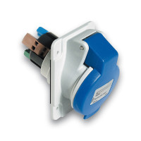 Розетка для установки в щит угловая, безвинт, 32А, 2P+E, IP44, 200-250В, Schneider Electric PKY32F423