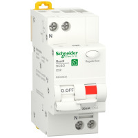 Диференційний автомат 6kA 1P+N 32A C 30mA АC, Resi9 Schneider Electric R9D25632