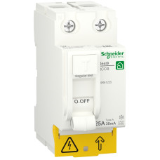 Пристрій захисного відключення 2P 25A 30mA А, Resi9 Schneider Electric R9R61225