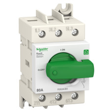 Вимикач навантаження поворотний I-0, 3Р, 80A, 415В, Resi9, Schneider Electric R9S24380