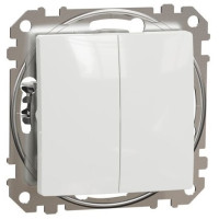 Двохклавішний кнопковий вимикач, Білий, Sedna Design SDD111118