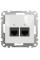 Комп'ютерна розетка подвійна RJ45, кат. 5e, неекр. UTP, Білий, Sedna Design SDD111452