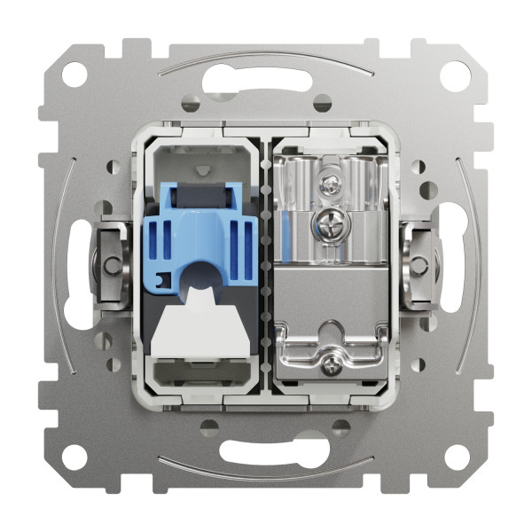 Комп'ютерна розетка RJ45+TV, кат. 6, неекр. UTP, Білий, Sedna Design SDD111469T