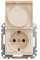 Розетка силова з заземленням з кришкою, 16A - 250В зі шторками, Бежевий, Sedna Design SDD112024