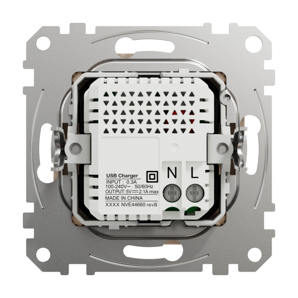 Розетка USB подвійна А+А, 2.1А, 230В, Бежевий, Sedna Design SDD112401