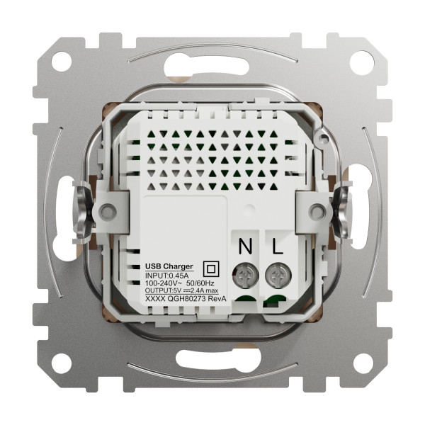 Розетка USB подвійна А+C, 2.4А, 230В, Бежевий, Sedna Design SDD112402