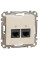 Комп'ютерна розетка подвійна RJ45, кат. 5e, неекр. UTP, Бежевий, Sedna Design SDD112452