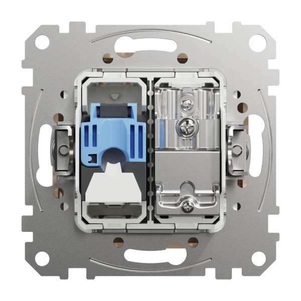 Комп'ютерна розетка RJ45+TV, кат. 6, неекр. UTP, Бежевий, Sedna Design SDD112469T