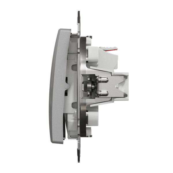 Одноклавішний кнопковий вимикач, Алюміній, Sedna Design SDD113111