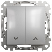 Вимикач для жалюзі кнопковий, 10А-250В, Алюміній, Sedna Design SDD113114
