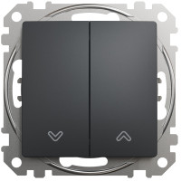 Выключатель для жалюзи 10А-250В, Черно-серый, Sedna Design SDD114104