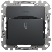 Картковий вимикач 10А-250В, Чорно-сірий, Sedna Design SDD114121