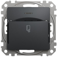 Картковий вимикач 10А-250В, Чорно-сірий, Sedna Design SDD114121
