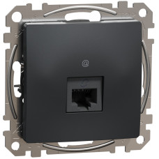 Комп'ютерна розетка RJ45, кат. 5e, неекр. UTP, Чорно-сірий, Sedna Design SDD114451