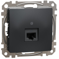Компьютерная розетка RJ45, кат. 6, неэкр. UTP, Черно-серый, Sedna Design SDD114461