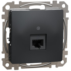 Комп'ютерна розетка RJ45, кат. 6, неекр. UTP, Чорно-сірий, Sedna Design SDD114461