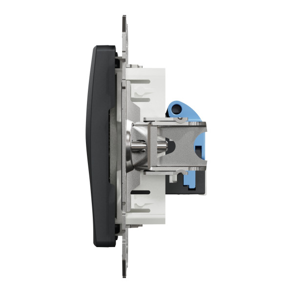 Комп'ютерна розетка RJ45, кат. 6, неекр. UTP, Чорно-сірий, Sedna Design SDD114461