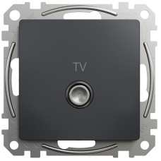 Розетка TV кінцева, 4дБ, Чорно-сірий, Sedna Design SDD114471