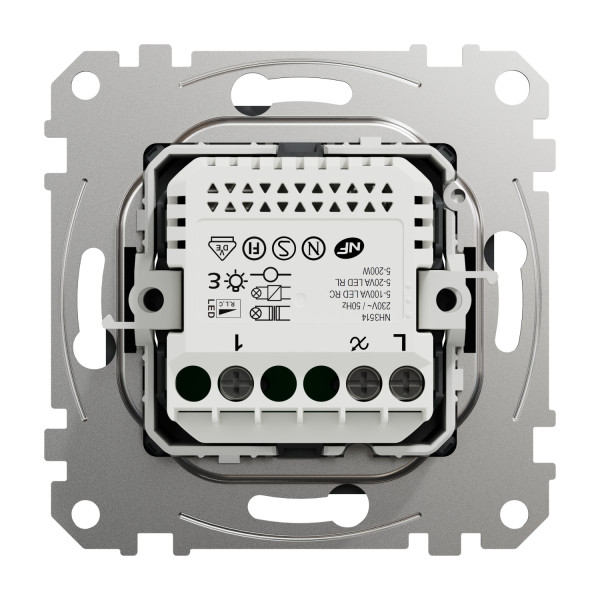Світлорегулятор поворотний LED, 230В, 100Вт, Чорно-сірий, Sedna Design SDD114502