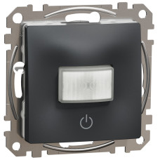 Датчик руху з кнопкою, 160град, 10А-230В, Чорно-сірий, Sedna Design SDD114504
