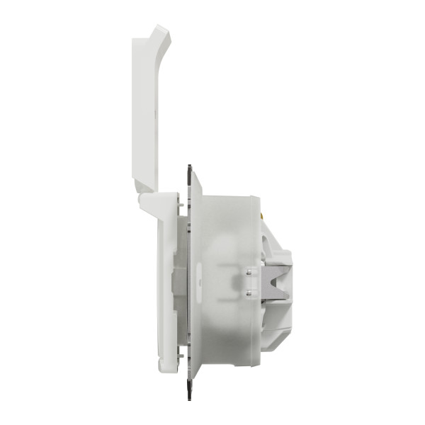 Розетка силова з заземленням з кришкою IP44, 16A - 250В зі шторками, Білий, Sedna Design SDD211024