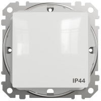 Одноклавішний вимикач IP44, 10А-250В, Білий, Sedna Design SDD211101
